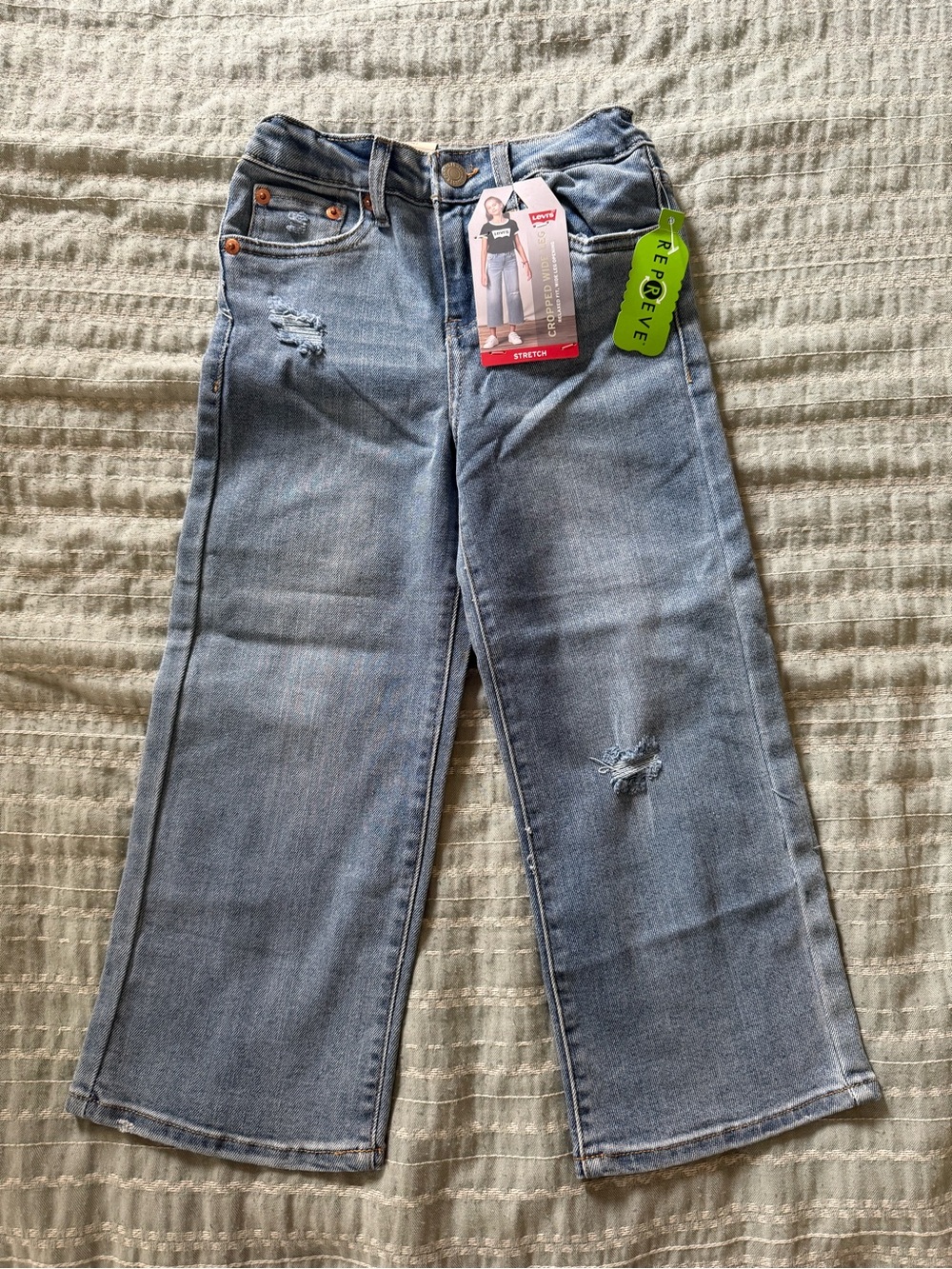 Levi's Light Blue Cropped Wide Leg Jeans with Tag
